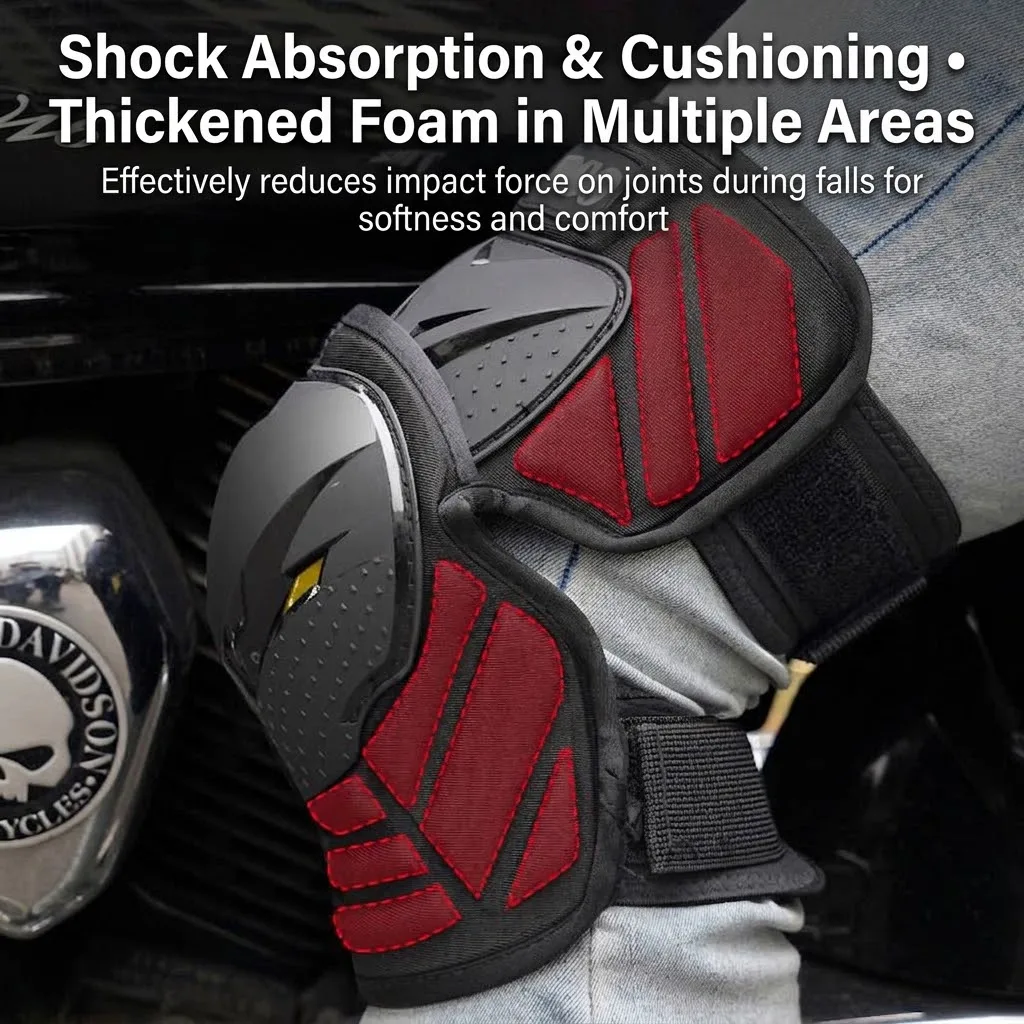 4Pcs Motorcycle Knee Elbow Pads CE Certified Motocross Protective Gear Anti-fall Shin Guards Armor for Motorcycle Riding Racing