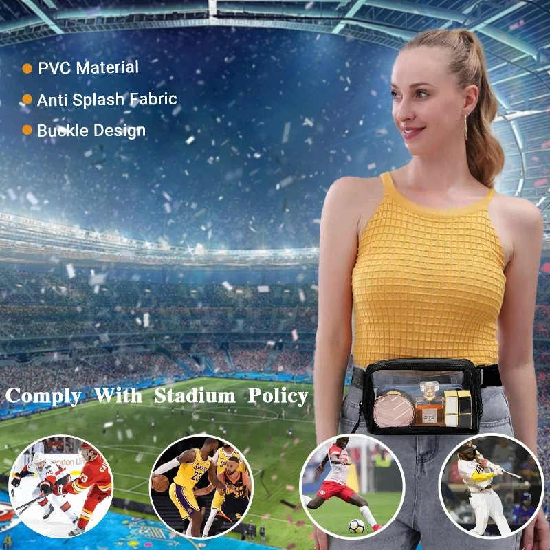 Marsupio trasparente per donna uomo marsupio trasparente taglie forti con tracolla regolabile per concerti eventi sportivi