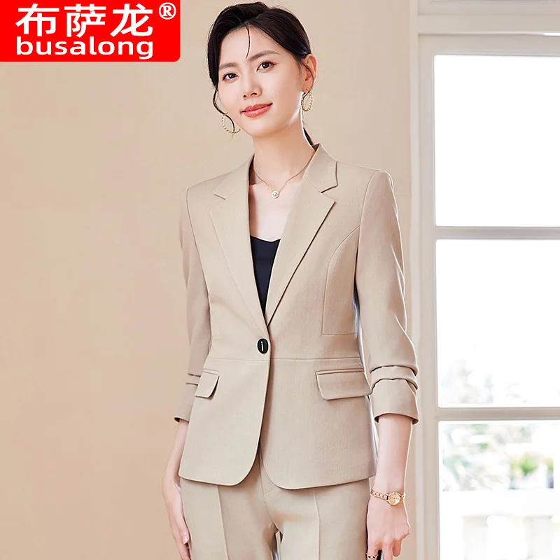 Bulk Purchase Professional Wear Supply Gray Suit Professional Set for Women Autumn New Style ElegantOLBusiness Workwear