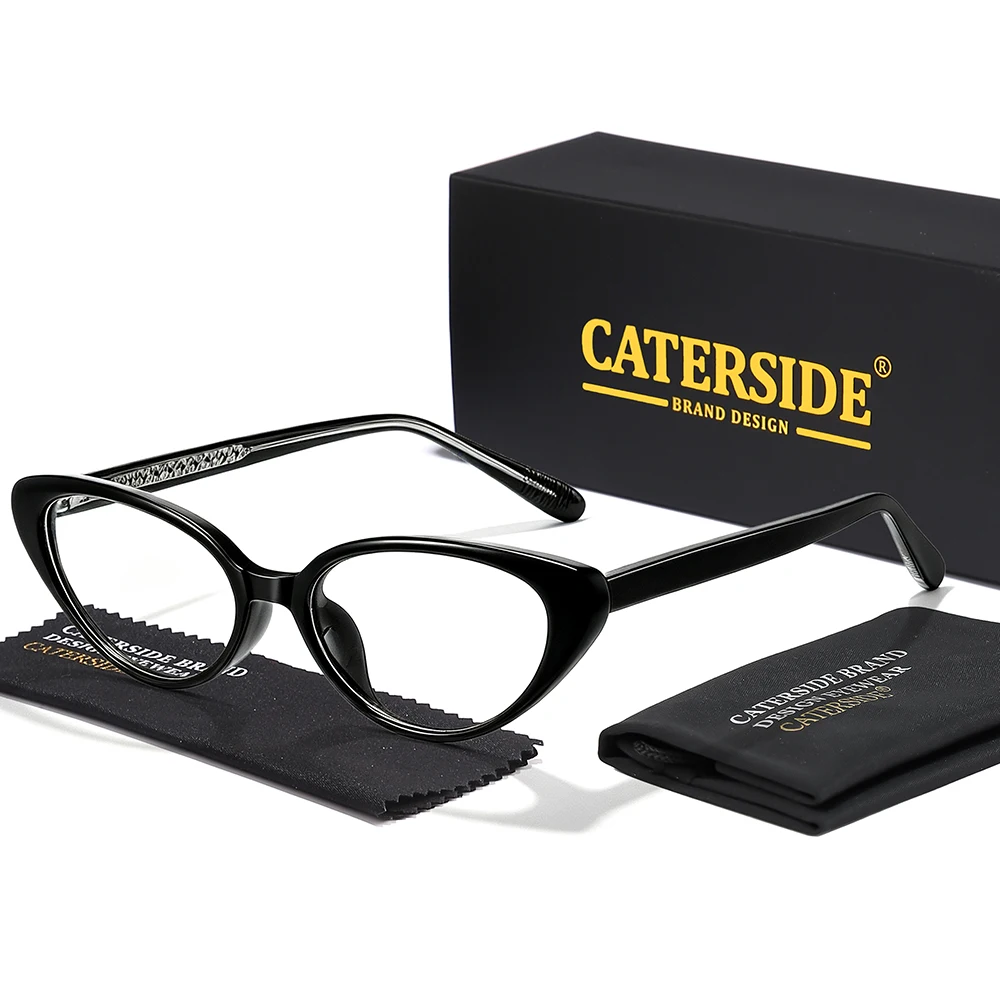 Retro Women's Cat Eye Anti Blue Light Glasses Oval Small Frame Glasses Holder Men's Outdoor Casual Decorative Glasses