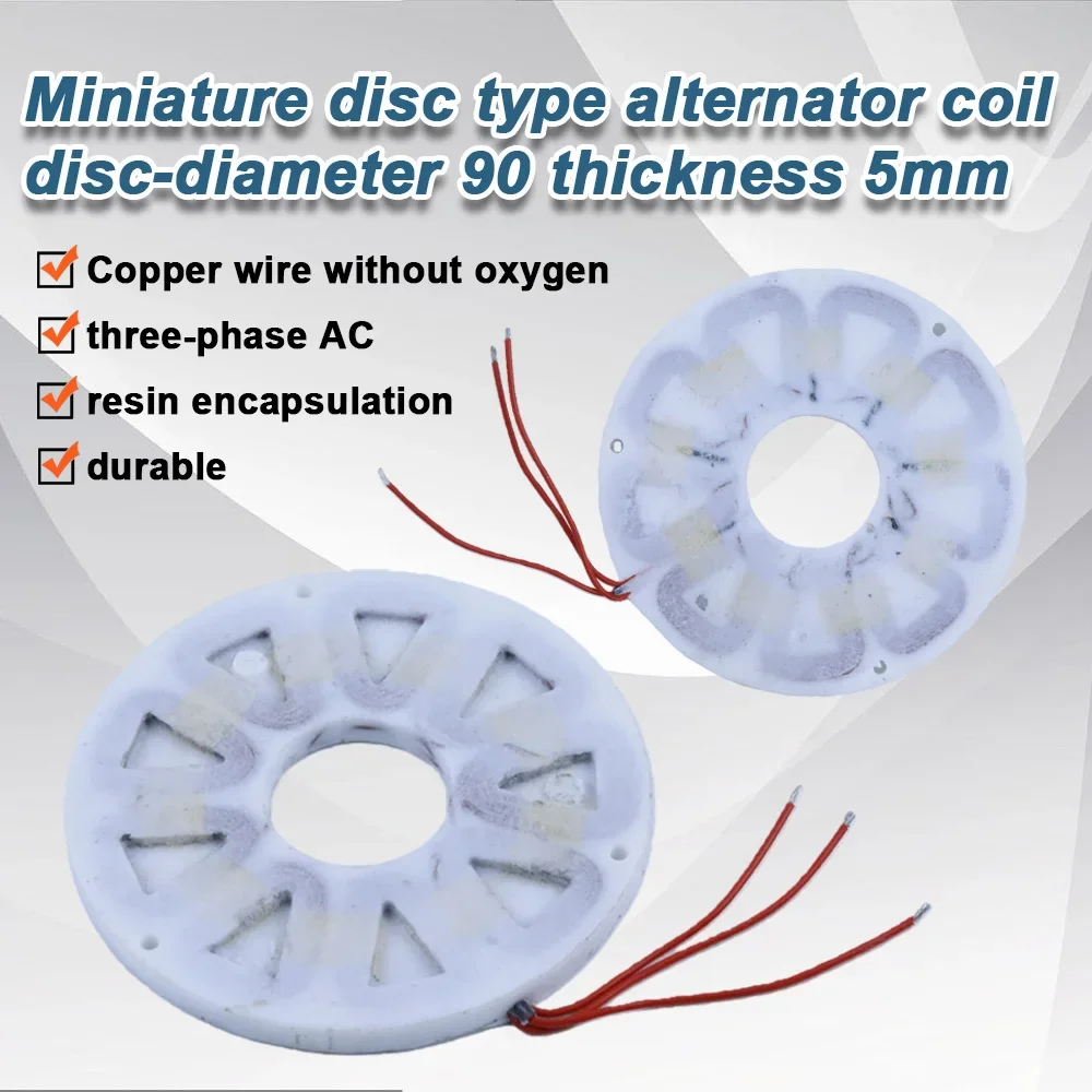 3-Phase Coreless Disc Coil 90/160mm x 5/9mm for Axial Flux Generator/DIY Wind Turbine/Micro Hydro Power System 300W