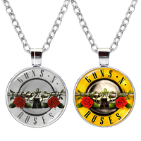 Guns N Roses Necklace for Men Women Rock Band Glass Cabochon Poster Pendant Music Jewelry Fans Souvenir Gift