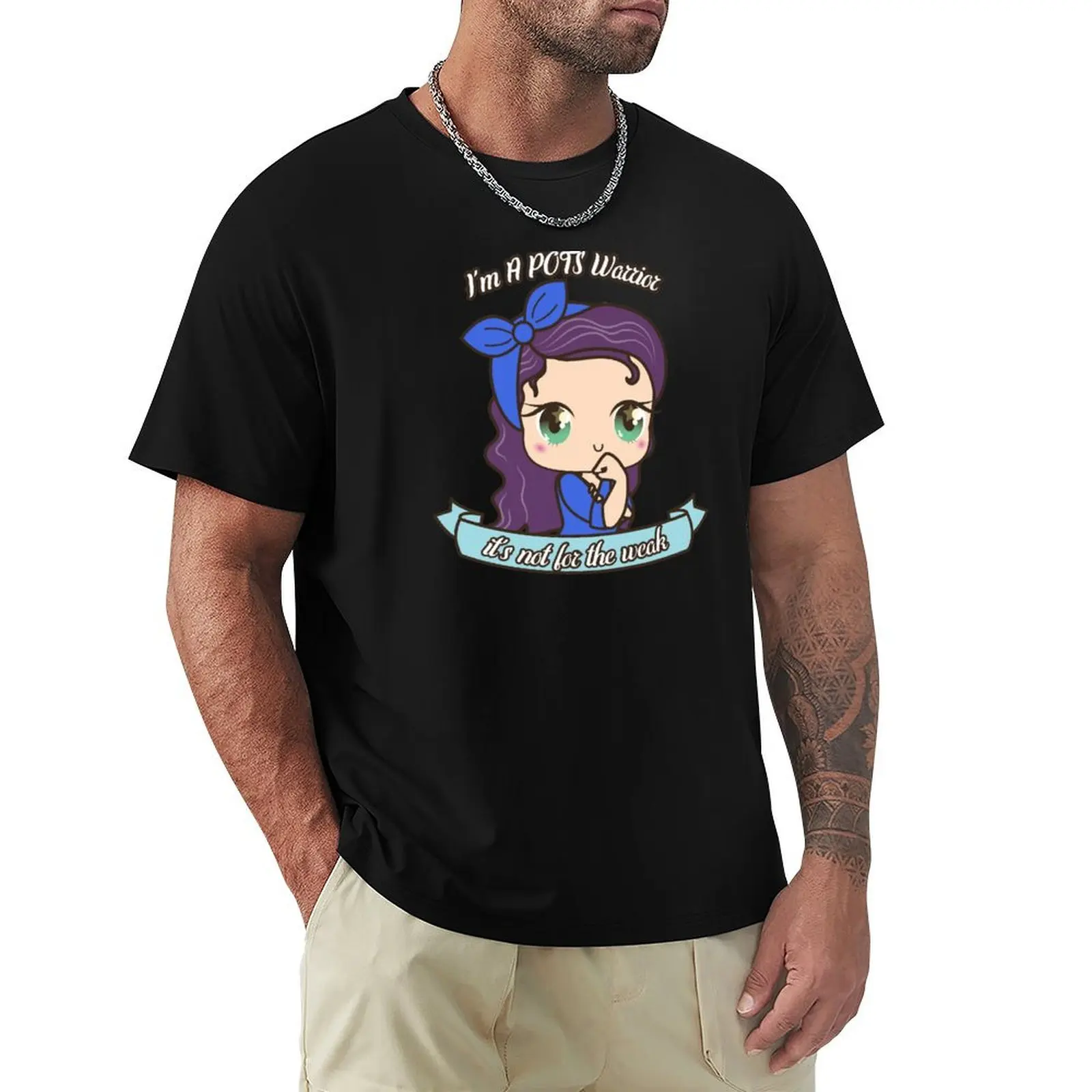 Cute POTS Warrior Light Skintone For Kawaii Postural Orthostatic Tachycardia Syndrome Awareness T-Shirt