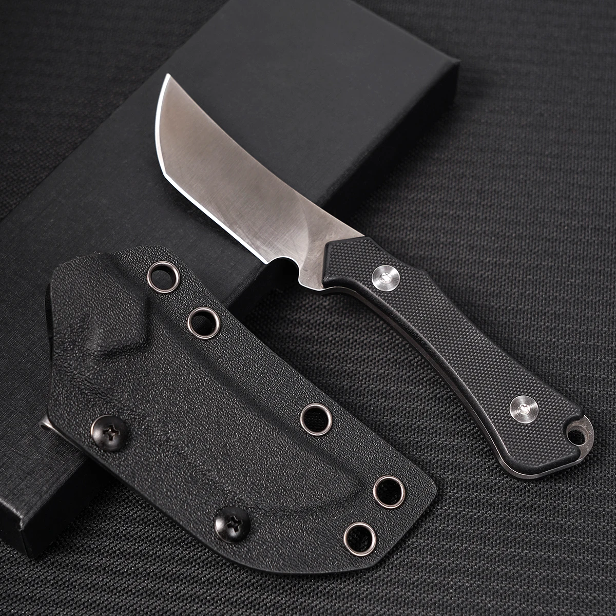 Wilderness Camping EDC Fixed Straight Knife, made of 5CR steel, G10 handle with sheath. Essential survival tool for hiking, adventure, rescue, camping, suitable for father's day, birthday, Christmas gift