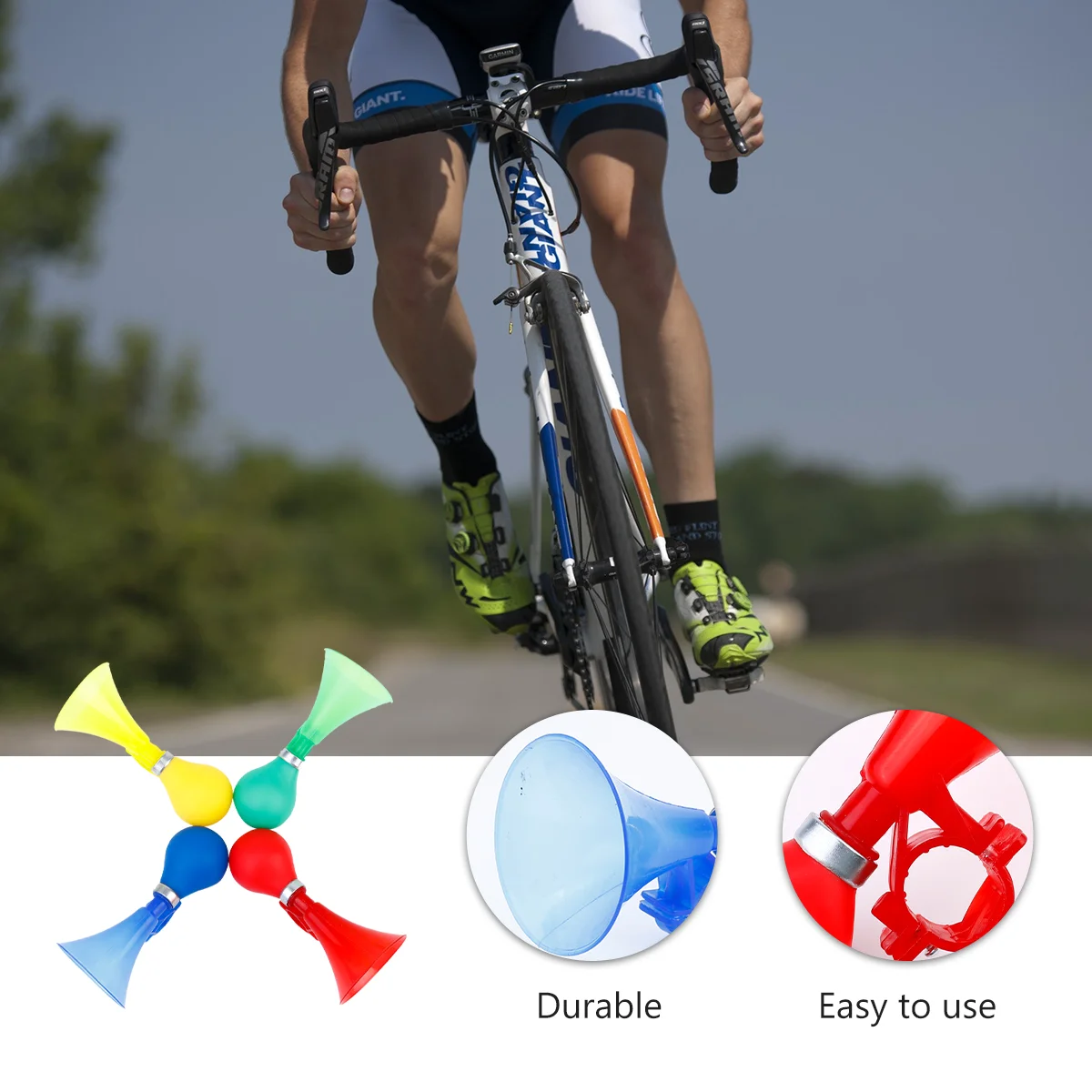 4 Pcs Bicycle Horn Bike Air Pressure Bell Accessories Handlebar Horns Plastic Loud Child