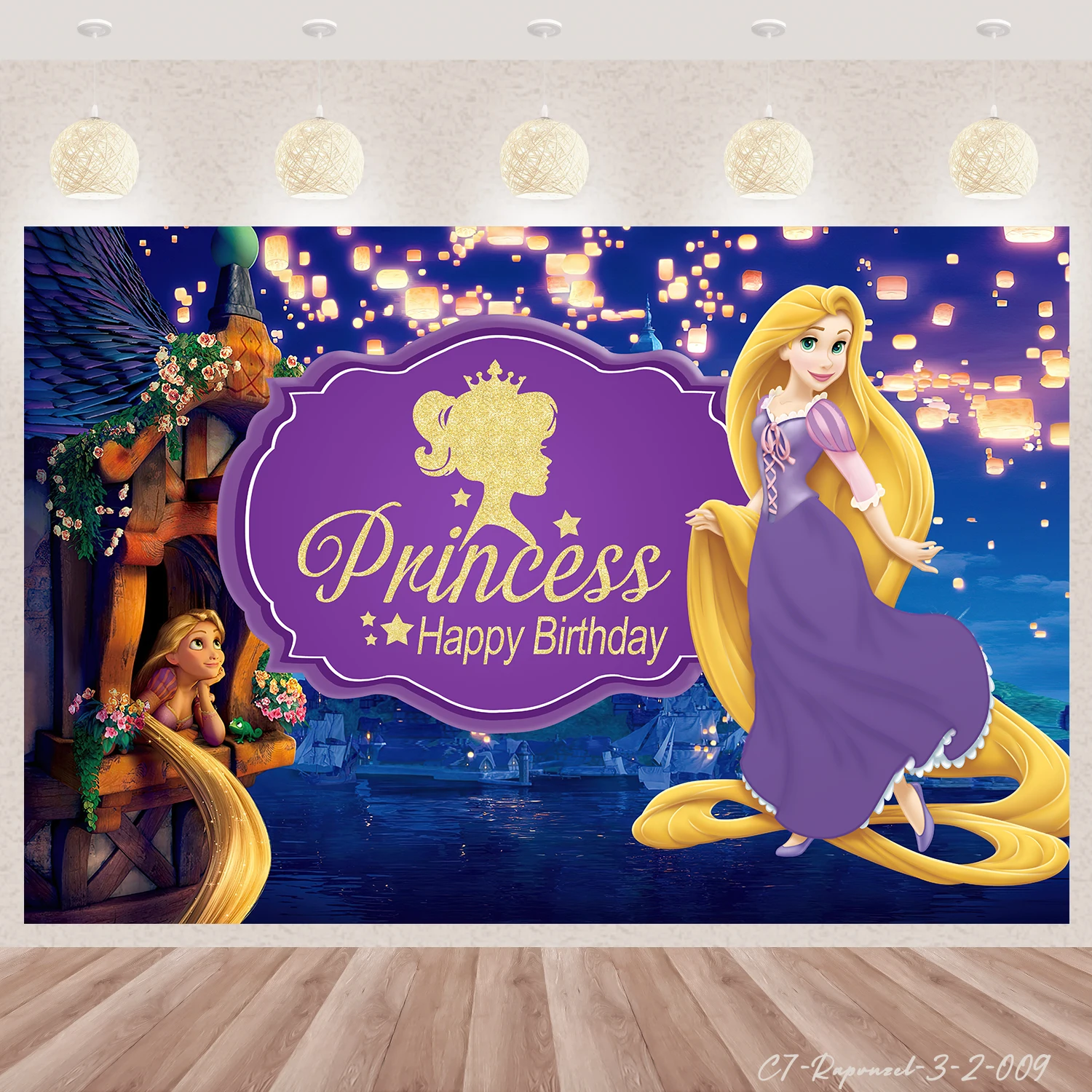 Tangled Rapunzel Princess Birthday Party Vinyl Personalized Customization Background Baby Shower Photography Decor Supplies