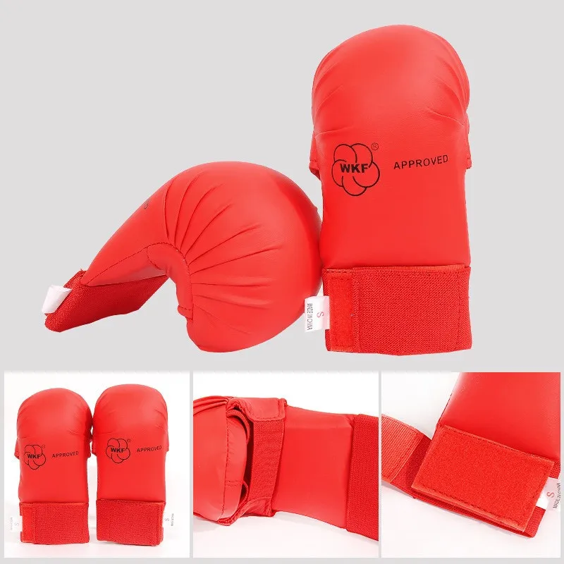 PU Multi-Layer Karate Luva, Forro Composto, Sanda, MMA Combate Treinamento, Mão Proteção, Sports engrenagem protetora, 1 Par