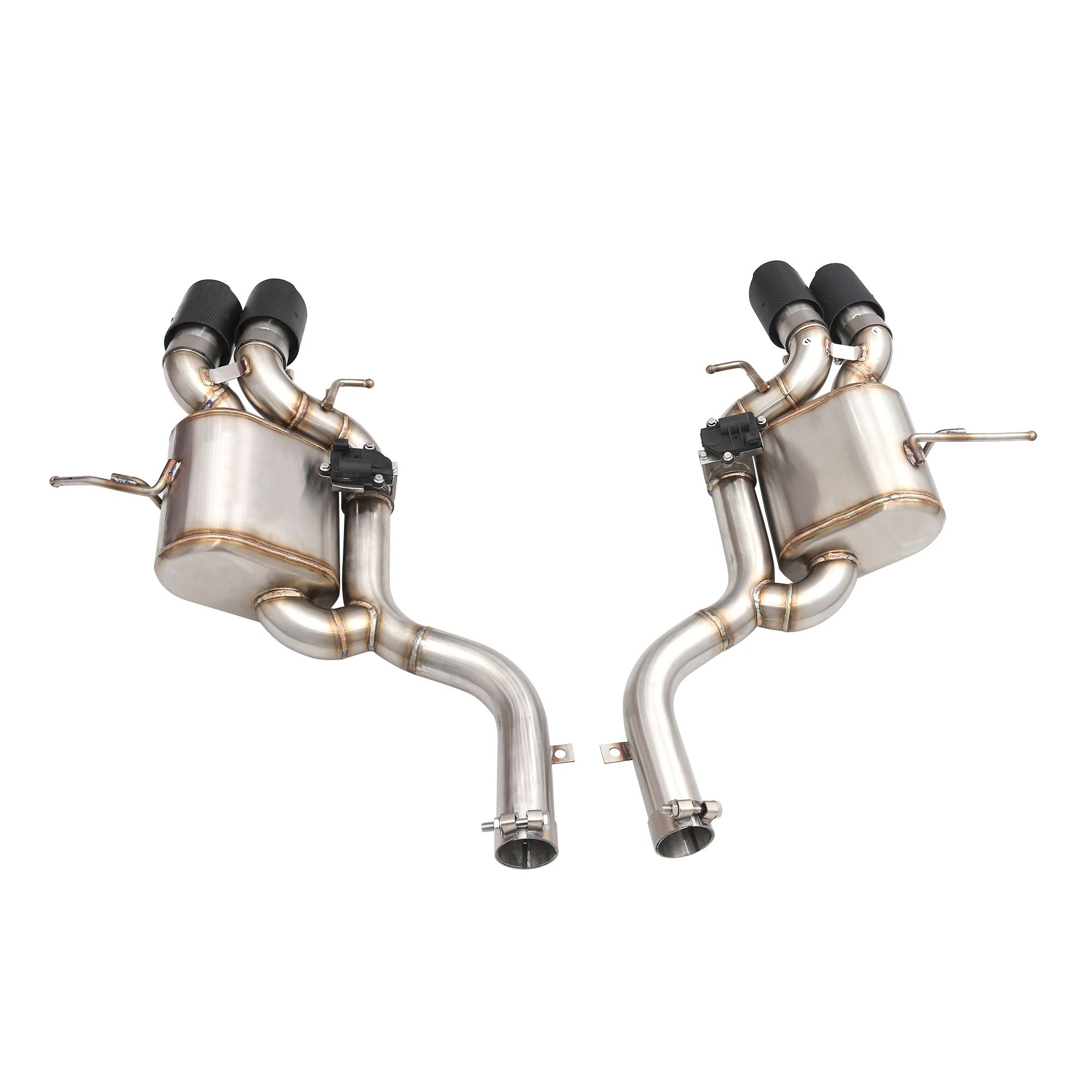 

Tuning Axle Exhaust System for Gran Turismo/GT 4.2/4.7 2007-2021Stainless Steel With Muffler/Valve and Matte Black Tip