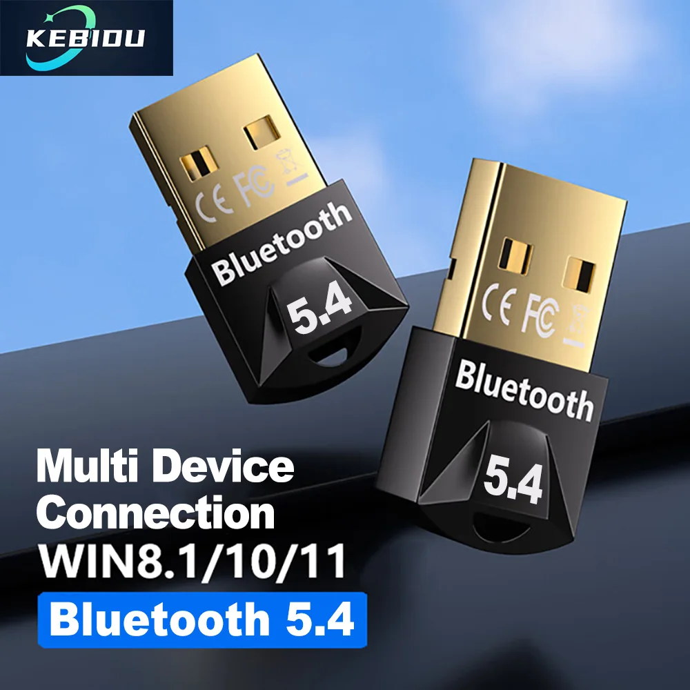 

Bluetooth-адаптер для ПК USB Bluetooth5.4 Dongle адаптер для динамика, мыши, клавиатуры, музыкального аудиоприемника, драйвера передатчика, бесплатно