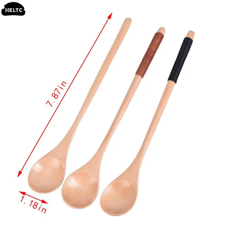 Wooden Spoon Bamboo Soup Teaspoon Catering Kids Spoon Kitchenware For Rice Soup Kitchen Cooking Utensil Tool