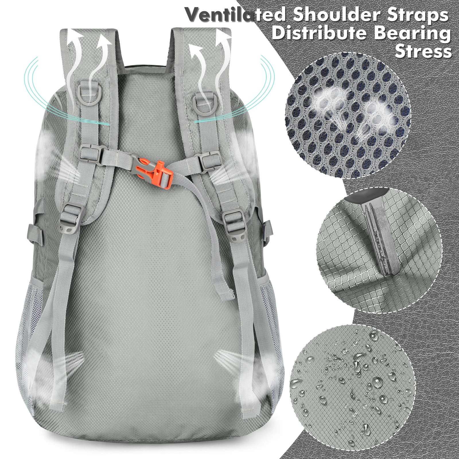 ZOMAKE 30L Foldable Backpack Outdoor Ultralight Waterproof Shoulder Pack Bag Cycling Travel Daypack Mountaineer Camping Hiking