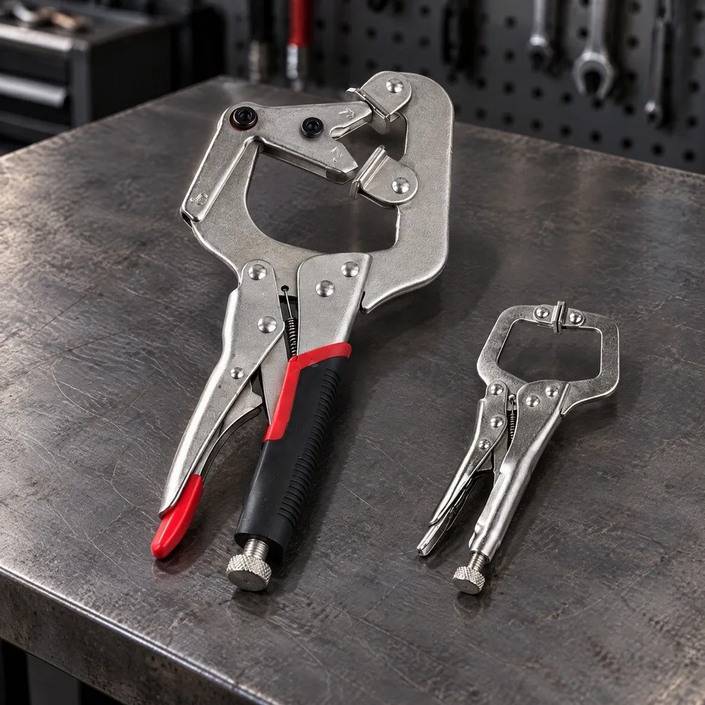 10 Inch Welding Pipe Plier Clamp Fast Release C-Clamp 5 Inch For Mini C-Clamp Locking Plier Welding Repair Tools