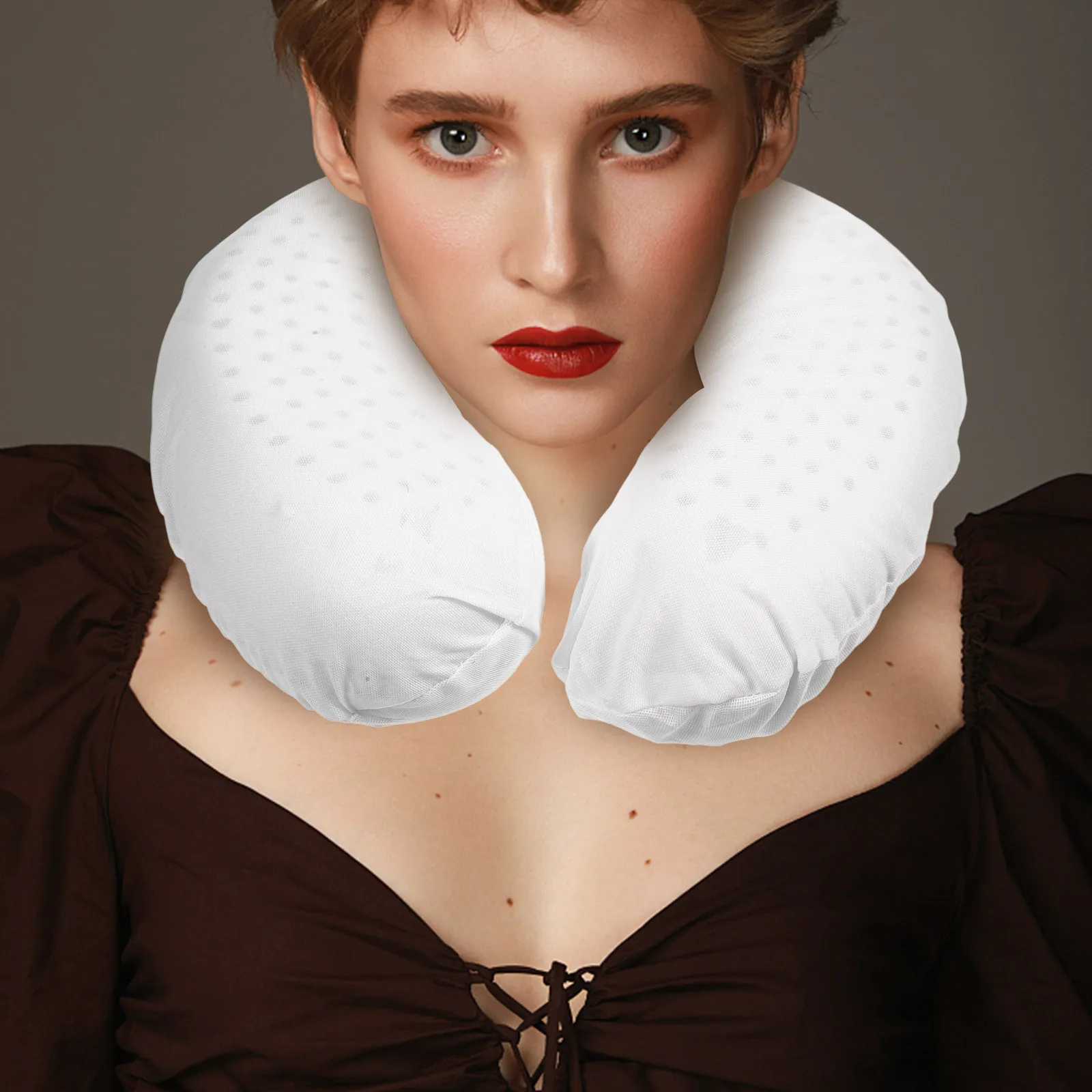 

1Pcs U Shape Latex Pillow Neck Cushion Cervical Support Travel Car Couch Watching White U Shaped Cushion Neck Pillow