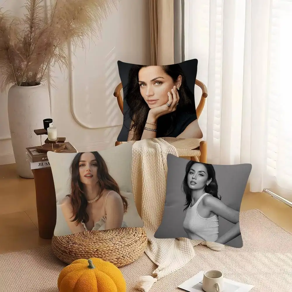 Actor Ana De Armas Game For Cartoon Print Peripheral Pillow Case Cushion Cover Home Decor Birthday Gift Pillowcover