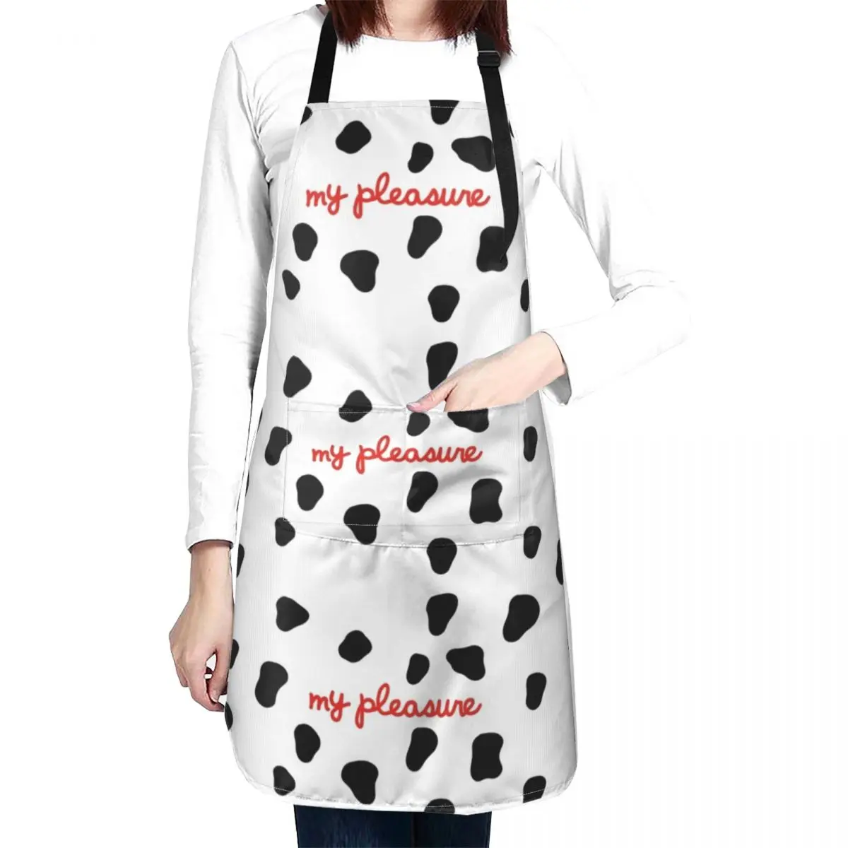 “My Pleasure” Chick V2 With Black Spots Apron Cooking Men's Kitchen Apron