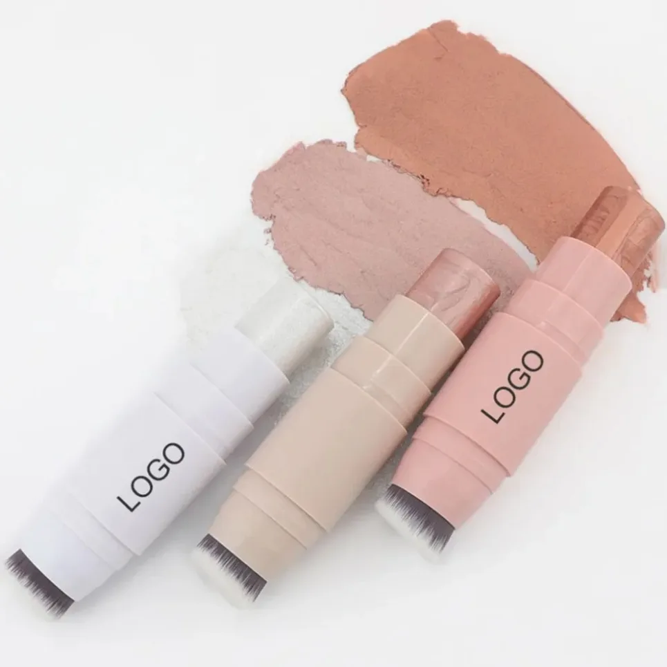 Waterproof Pigment Single Blush Stick Private Label Long Lasting Face Makeup Powder Blusher Custom Logo Wholesale White Package