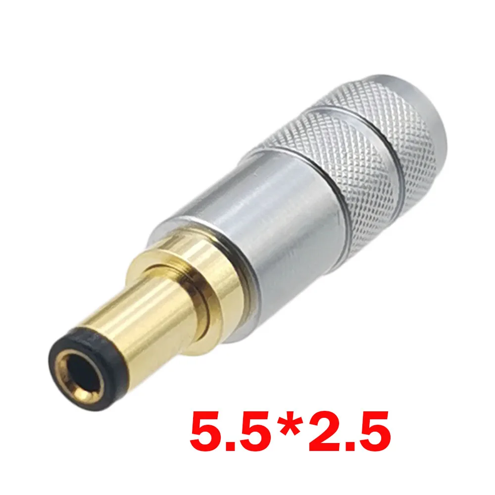 금도금 DC 5.5*2.1mm, 2.5mm, 10A 고전류 전원 플러그, DIY 납땜 와이어, 5.5x2.5 5.5x2.1 DC 수 플러그 커넥터, 10 개