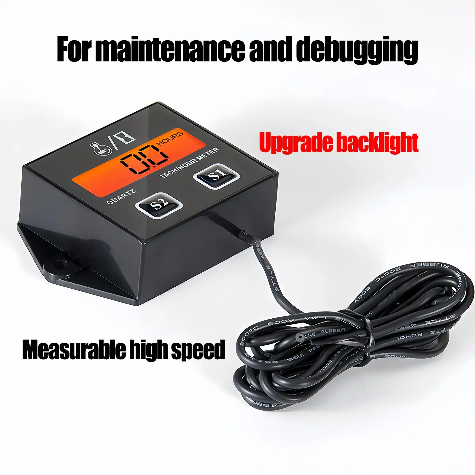 Lawn Mower Tachometer Real-Time RPM Display Meter Support Tool Outboard Engine Tachometer For Friends Men Outdoor Repair