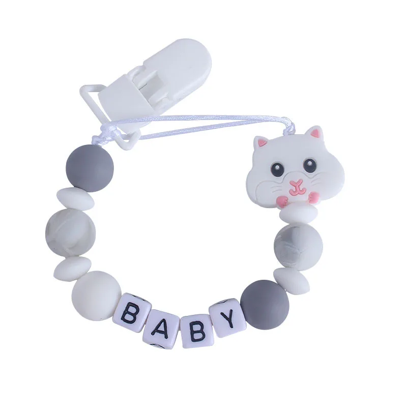 Bel nome personalizzato ciucci personalizzati Clip supporto fittizio per catena ciuccio per bambini giocattoli accessori per neonati regalo doccia massaggiagengive