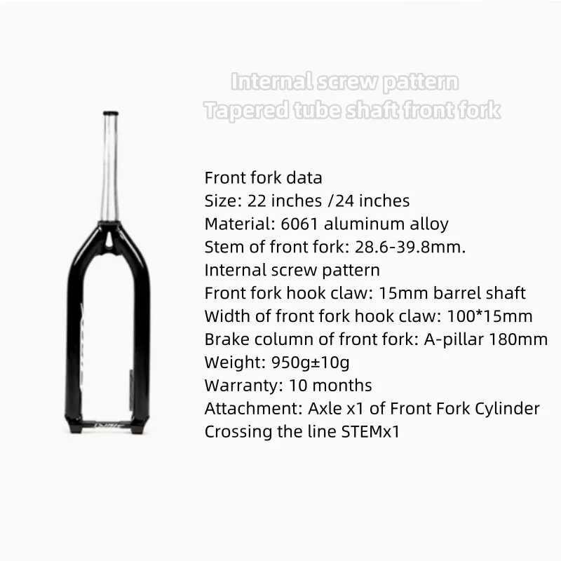 Hard Ccone Tube Front Fork, 15mm Barrel Shaft, Road and Climbing Bicycle, 20 \