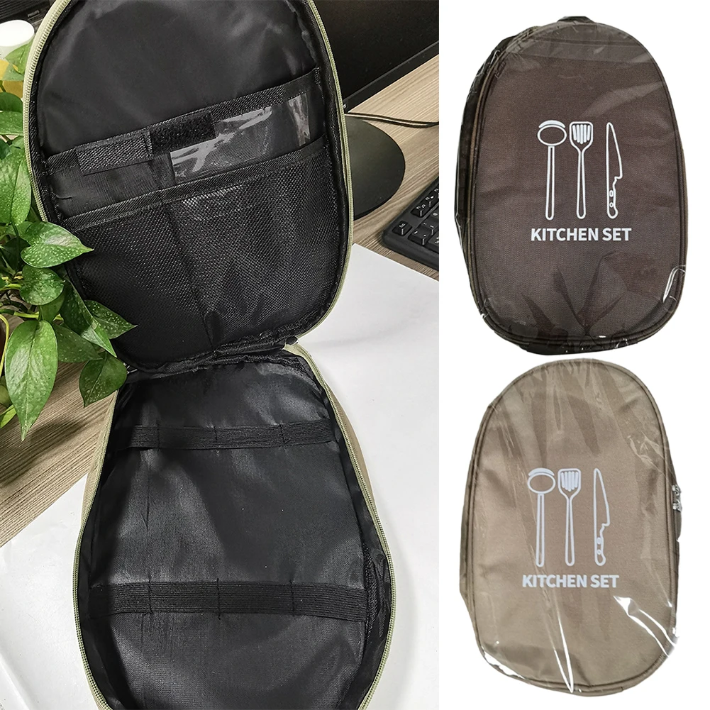 For Camping Kitchen Organizer Bag for Cooking Tools Portable Weather Resistant Polyester Fabric for Outdoor Adventures