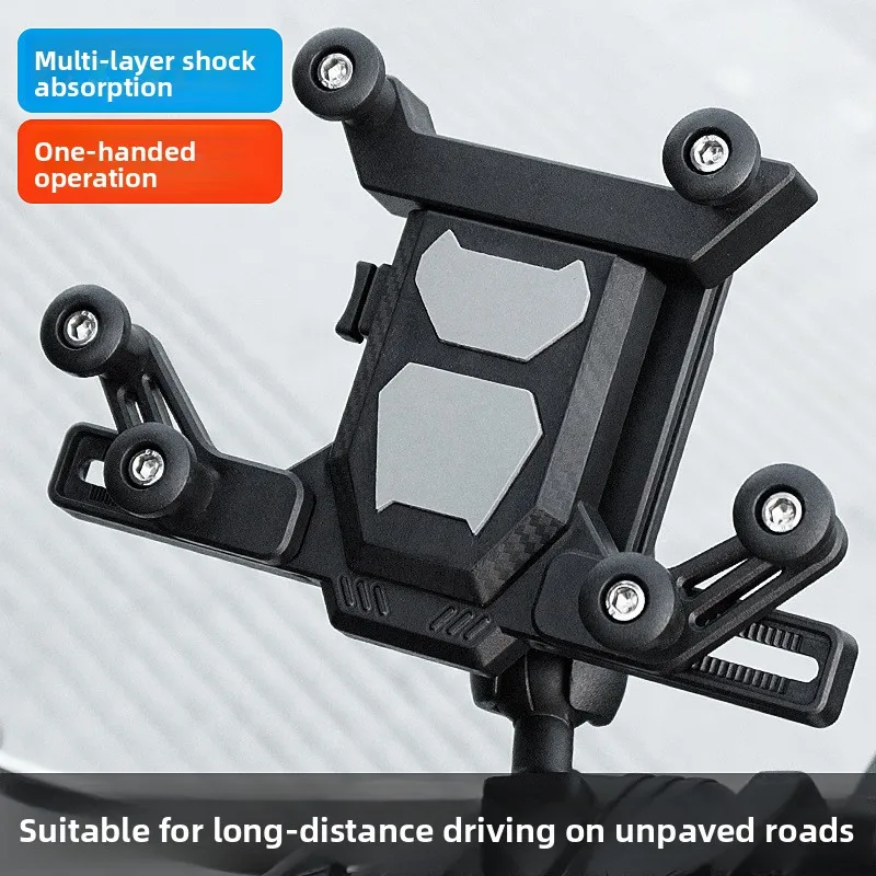 Rearview Mirror Motorcycle Phone Mount Anti-Vibration 360° Rotation Aluminum