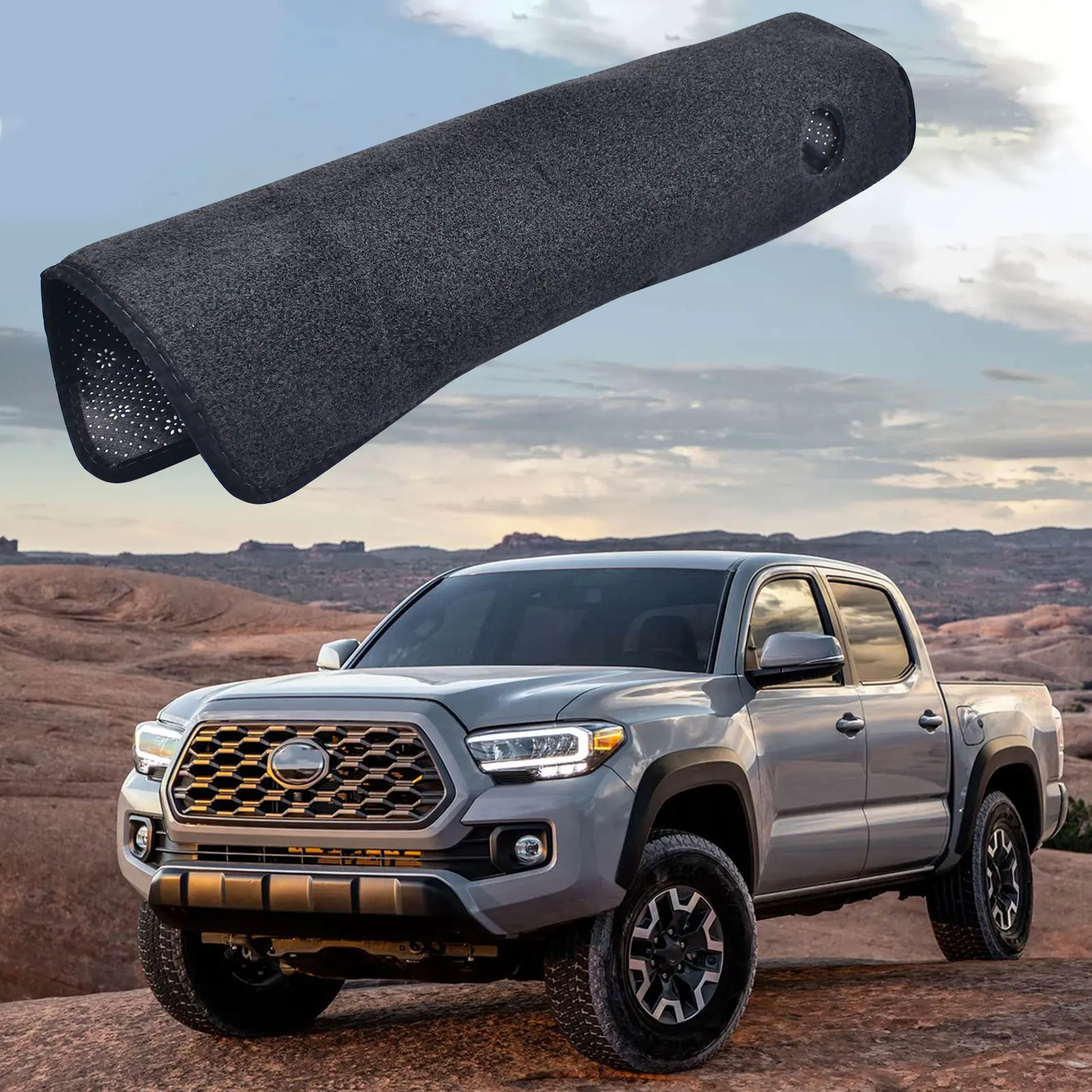 

Dashboard Cover Dash Mat for Toyota Tacoma 2023-2016 (Without HUD Models) Car Dash Board Pad Anti-Glare Carpet Sunshield Protect