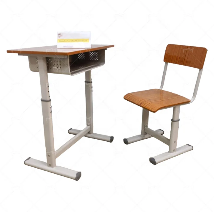 

Factory Wholesale School Furniture Single Bench Student Desk and Chair Set Reading Table Education Furniture