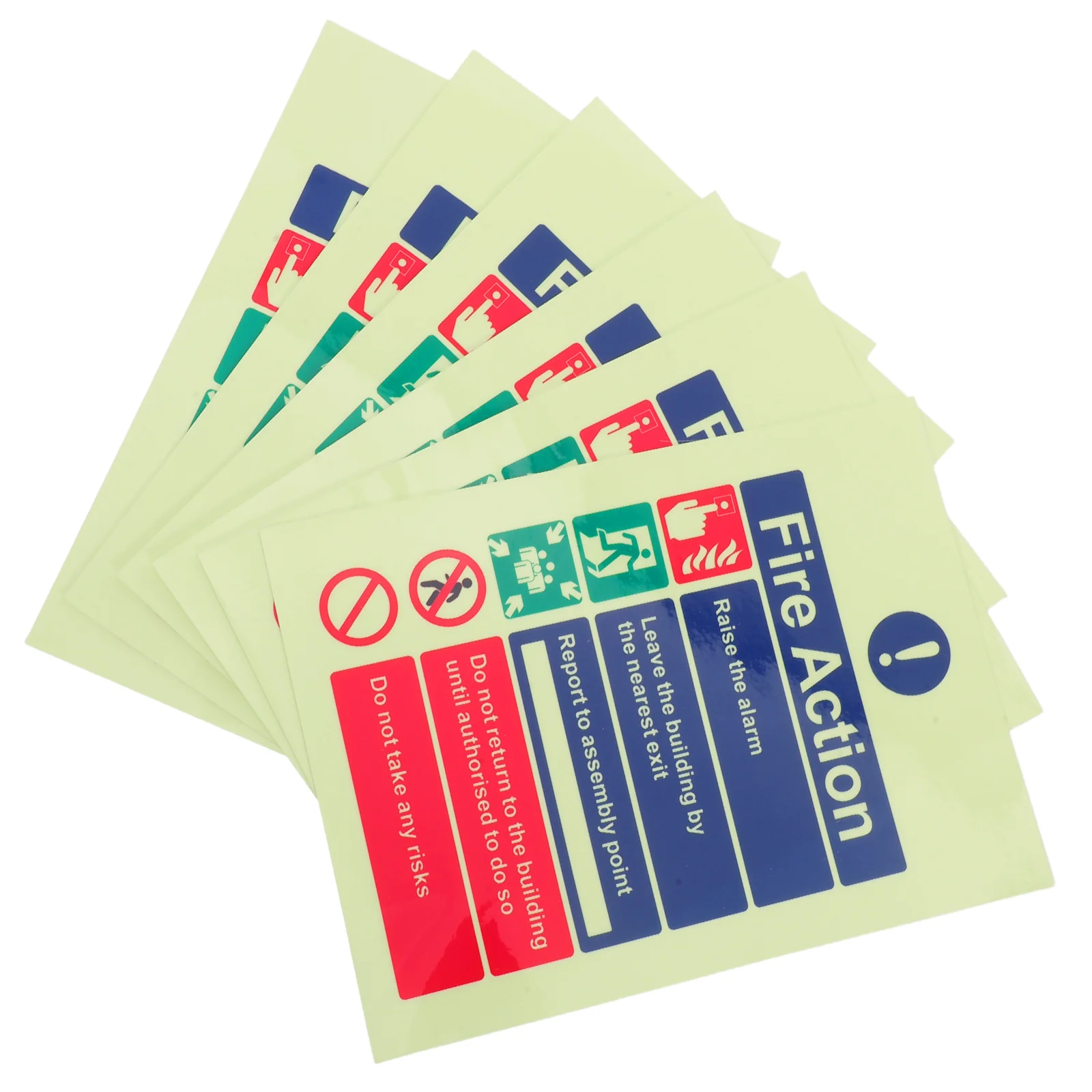 6 قطعة 15X20 سنتيمتر توهج في ملصق السلامة ذاتية اللصق علامة خروج الطوارئ لمكتب مستودع المدرسة مصنع #4