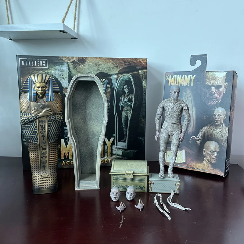 Universal Monsters The Mummy Casket Pharaoh Coffin Pyramid Action Figure Monsters Model Collectible Toy Bookshelf Ornament Gifts