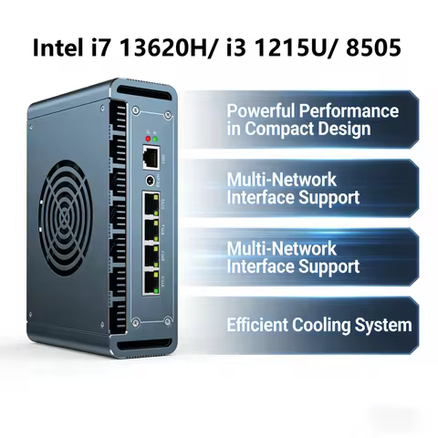 Topton 4x2.5G LAN i226-V Intel i7 13620H i3 1215U 8505 Metal Firewall Router DDR4 NVMe Proxmox pfSense OPNsense Mini PC Server