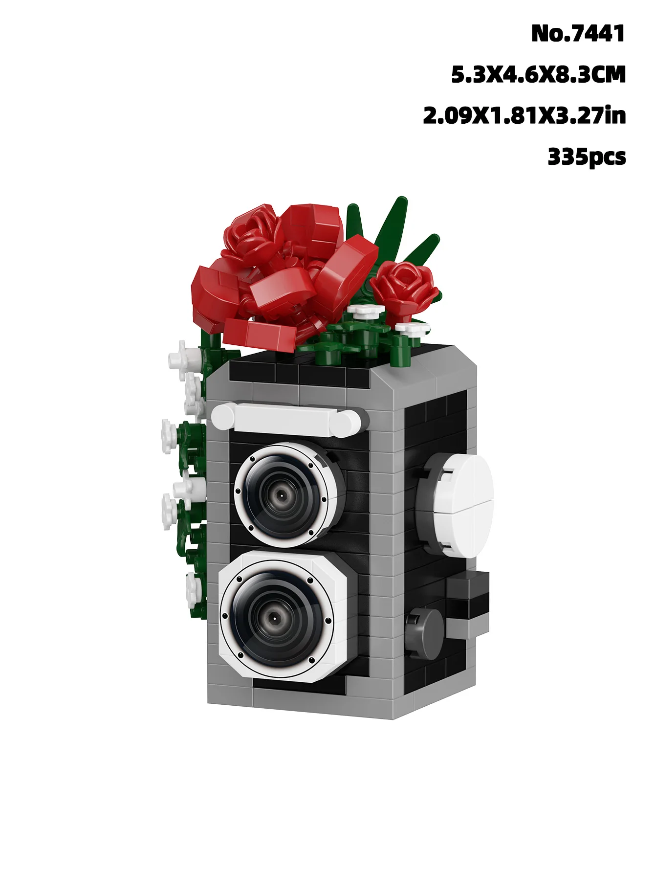 Vintage-Kamera & Blumen Bausteine DIY-Spielzeug Kleine Partikel-Bausteine Montage-Puzzle-Spielzeug für Freunde Geschenke Weihnachtsgeschenke – Detail 15