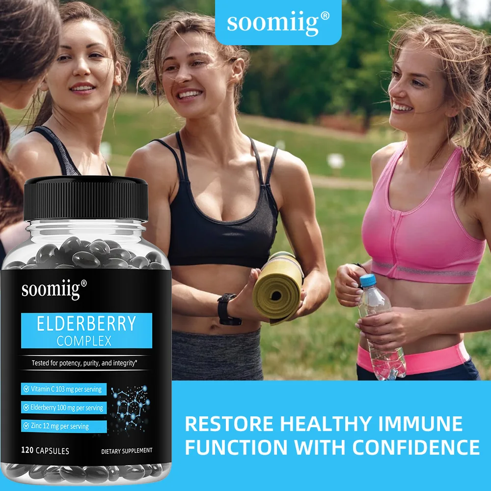 

Immune System Support Capsus - with Elderberry,Vitamin C and Zinc, Relieve Respiratory Health,‌ Improve Skin Health