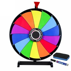 24 Inches TableTop Prize Wheel Spin Game Fortune Party  Wall Carnival Raffle  Lucky Wheel of Fortune Game Color Dry Erase