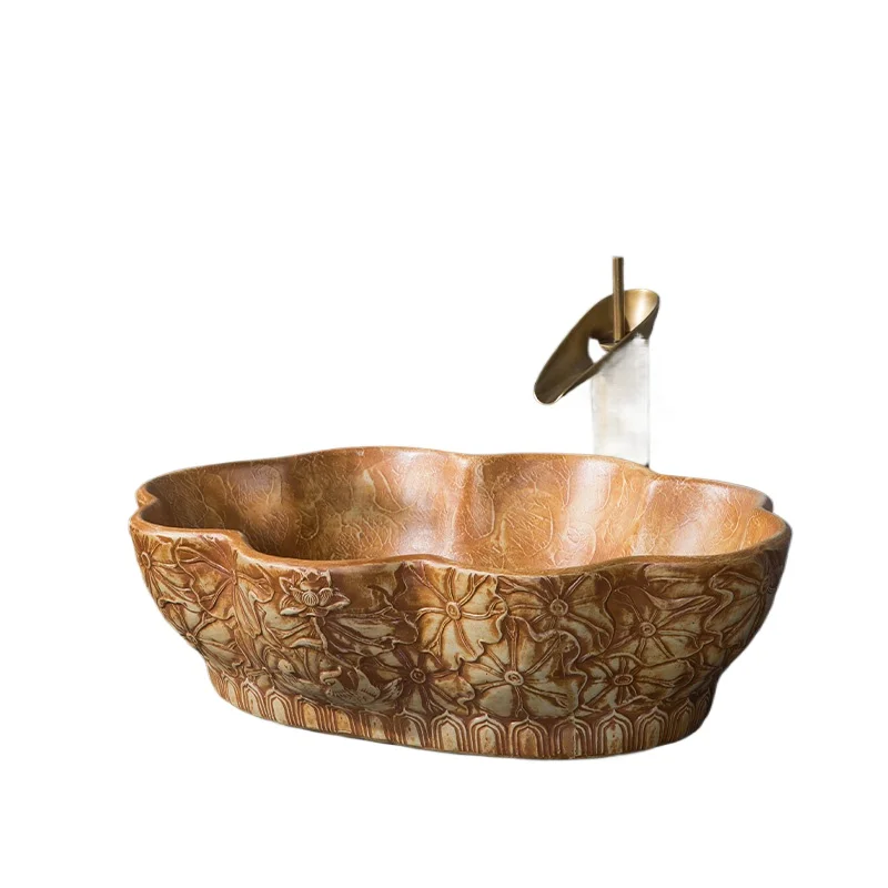 

Seiko Carving Art Table Отель Вилла Керамический умывальник Умывальник большого размера Умывальник на открытом воздухе