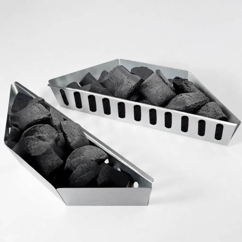 Outdoor Grill Charcoal Basket Galvanized Steel Ash Container Heavy Duty BBQ Fire Tray Camping Cooking Gadget Heat Saver