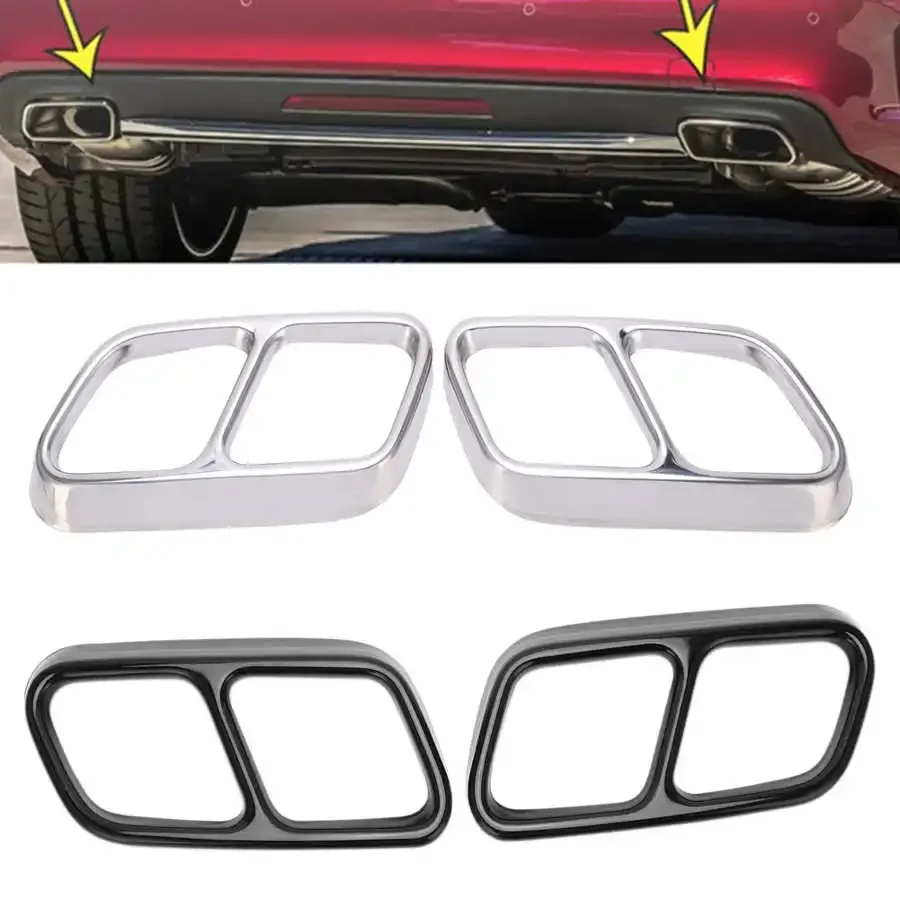 Car Quad Exhaust Tip Trim Stainless Steel for Mercedes‑Benz CLS W218 2012 2013 2014 2015 2016 2017