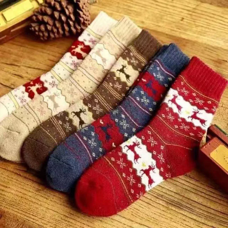 

Socks Autumn Winter Thick fleece Solid color Stripes Versatile casual fashion Cotton socks Absorbent and breathabl soft fabric