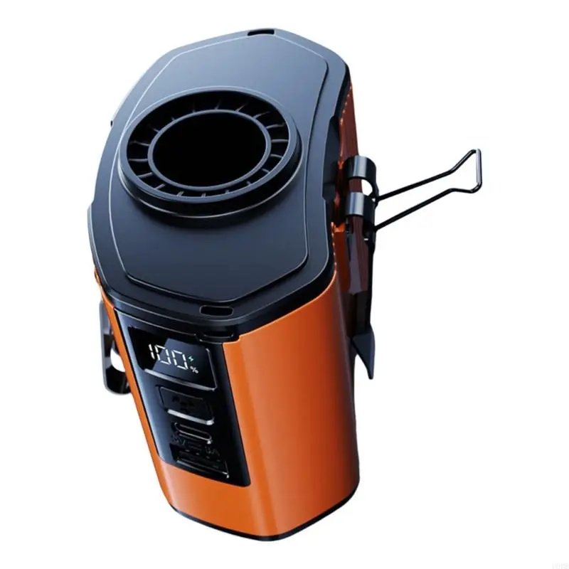 مروحة سفر بقدرة 12000 مللي أمبير في الساعة، مروحة خصر ذات نسيج ABS مناسبة للسفر والتخييم في الهواء الطلق