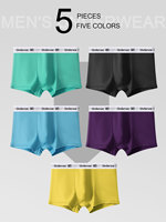 5 Pcs Men's Underwear: “Underwe” Stylish Waist, 5 - Color Set, Breathable Fabric & Comfy Fit, Daily Fashion Essential