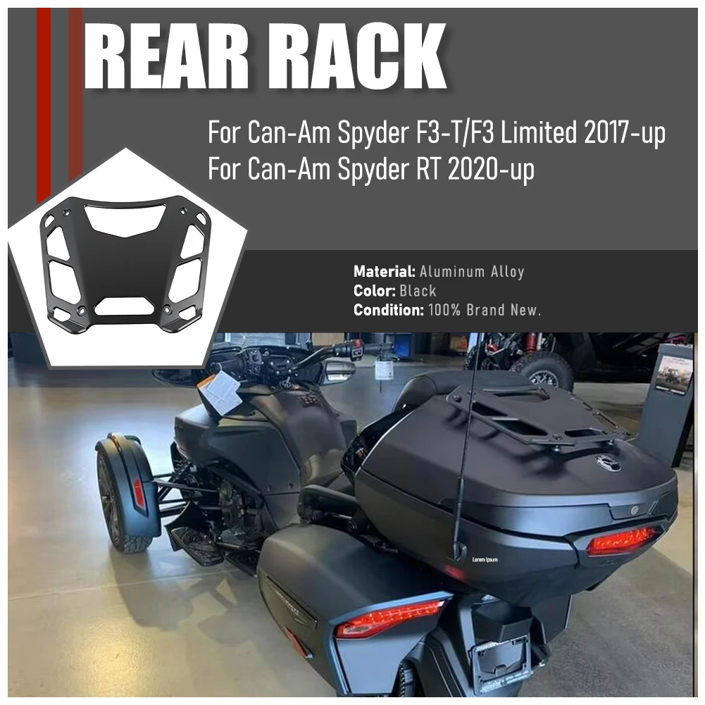 For Can-Am Spyder F3-T Limited 2017-up Spyder RT 2020 Motorcycle Rear Luggage Rack Motorcycle Accessories Aluminum Alloy Black