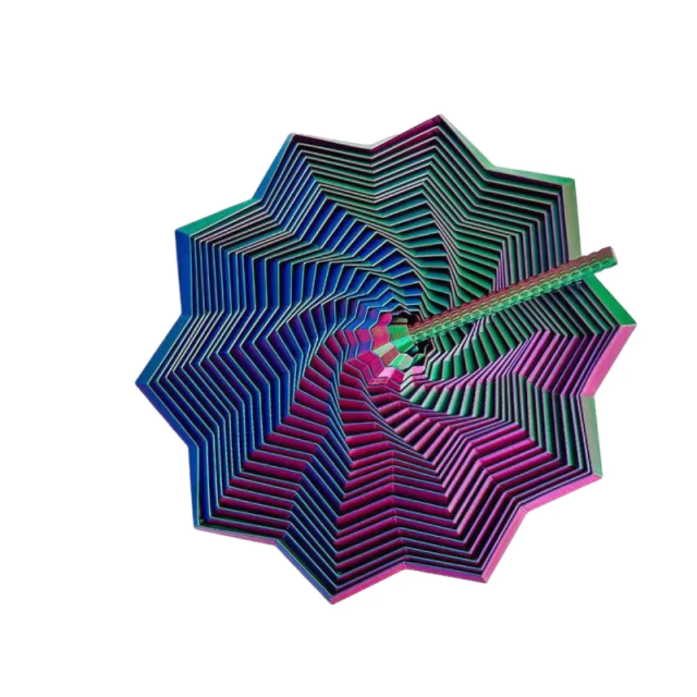 3D Printing Fractal Fidget Star Model Geometric Design S/M Visual Illusion Hexagon Expanded with Handles AntiAnxiety