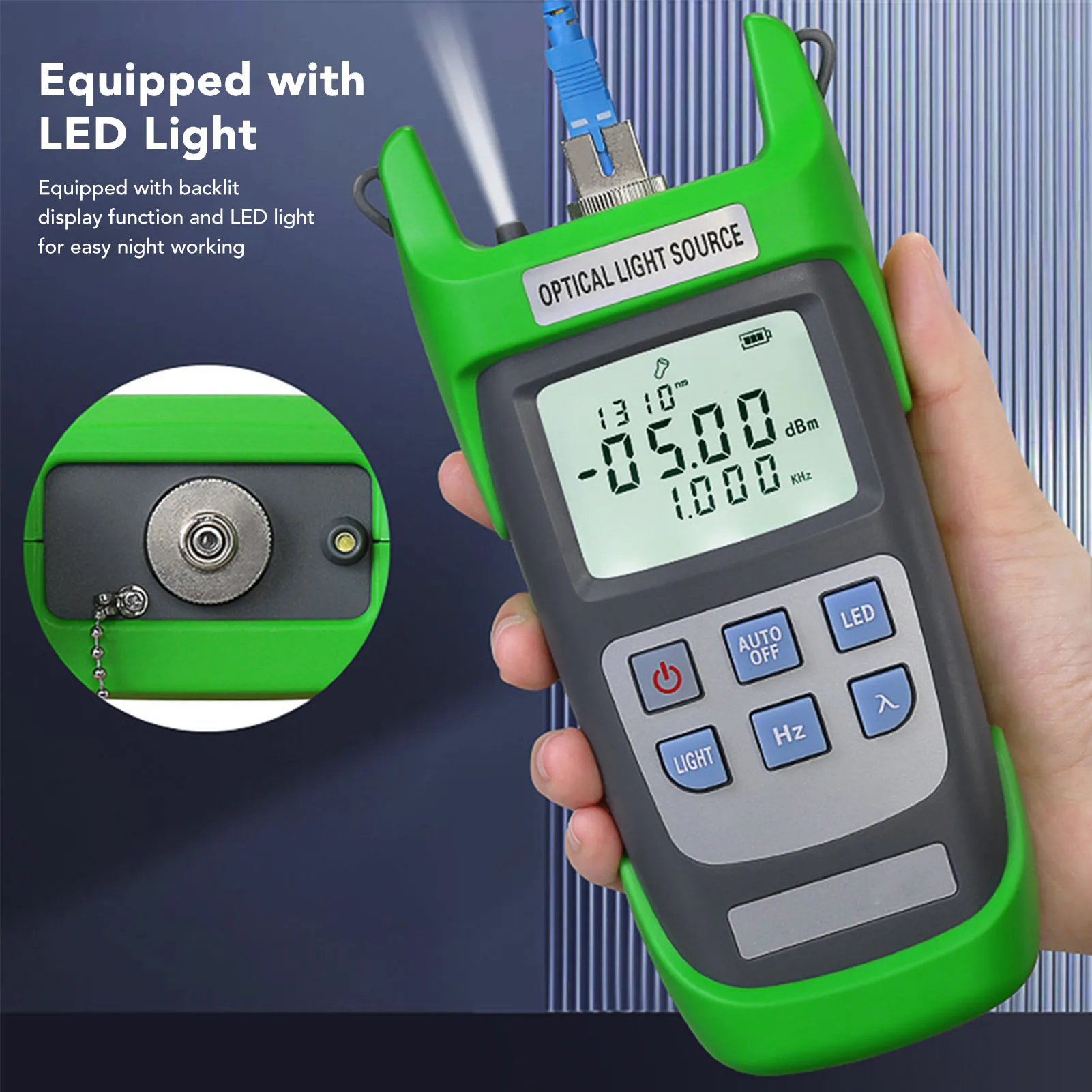 Optical Power Meter High  Rechargeable Optical Light Source 2.5mm  Interface with LED Light for Line Inspection