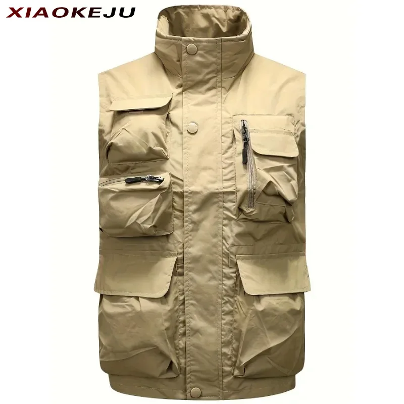 

Waterproof Men Jackets Denim Shipping Vest Men's Clothing Hunting Free Padded Luxury Tactical Leather Vests Windbreaker Camping