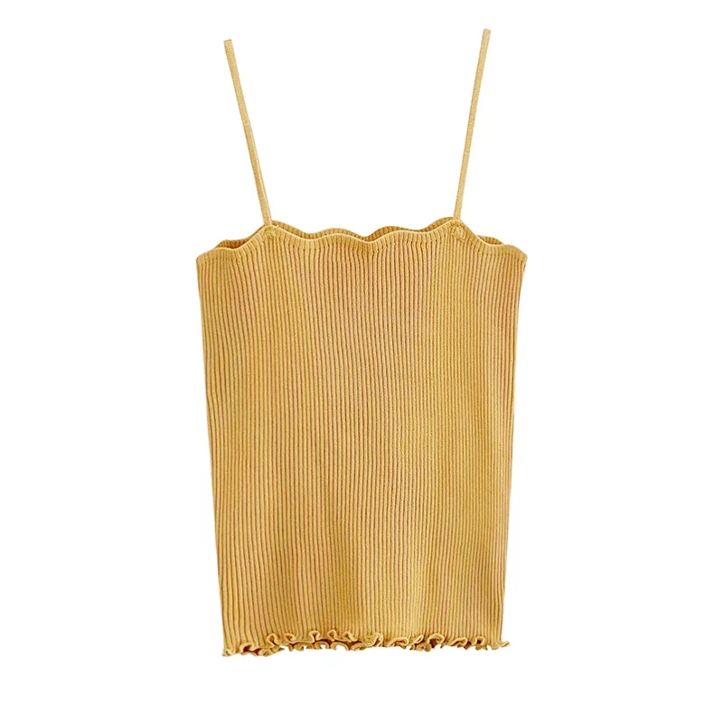 Koreanisches Einfaches Inneres Schichtungs-Tanktop, Lässiges Alltags-Top, Retro Koreanischer Stil, Gestricktes Damen-Camisole, Sommer 2026 Ärmelloses Slim-Fit-Oberteil – Detail 1