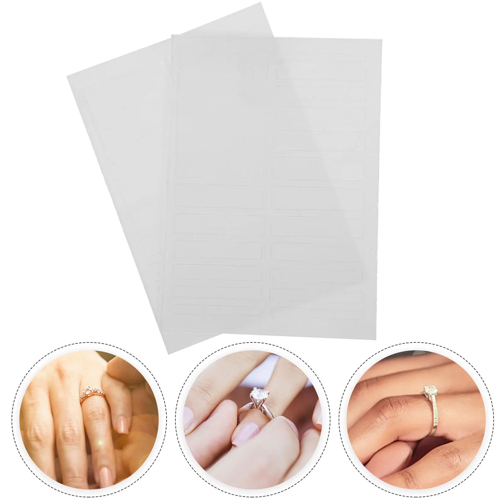 

2 Sheets Ring Size Adjuster Invisible Fixed Piece for Loose Rings Jewelry Sizer Tool Strong Fit Guard Tightener