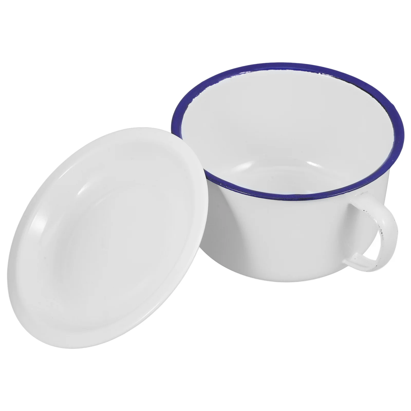 

Instant Noodle Bowl Enamel Student Soup Mug with Lid Food Containers Kitchen Serving