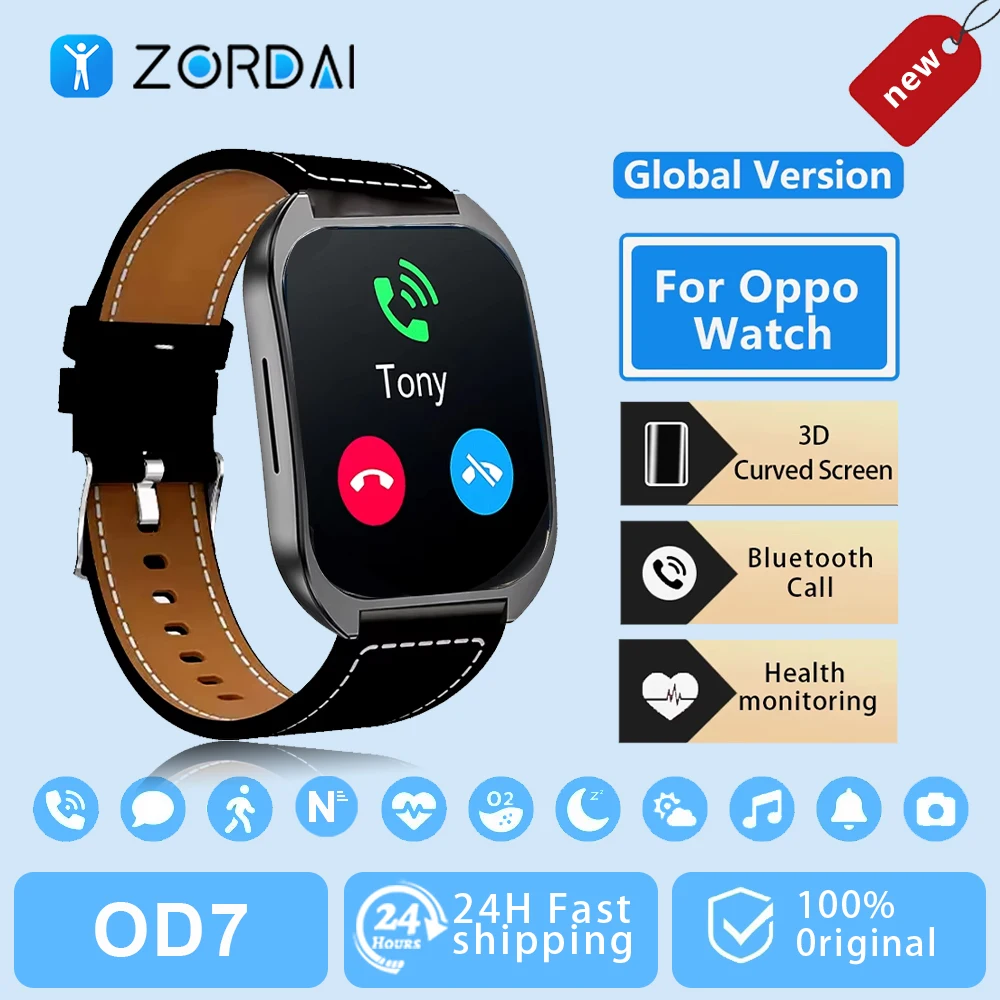 

Zordai OD7 Smartwatch For Xiaomi 1.96"Curved Screen Bt Call Sports Watch For Men Women Wrist Watches IP68 Waterproof Smart Watch