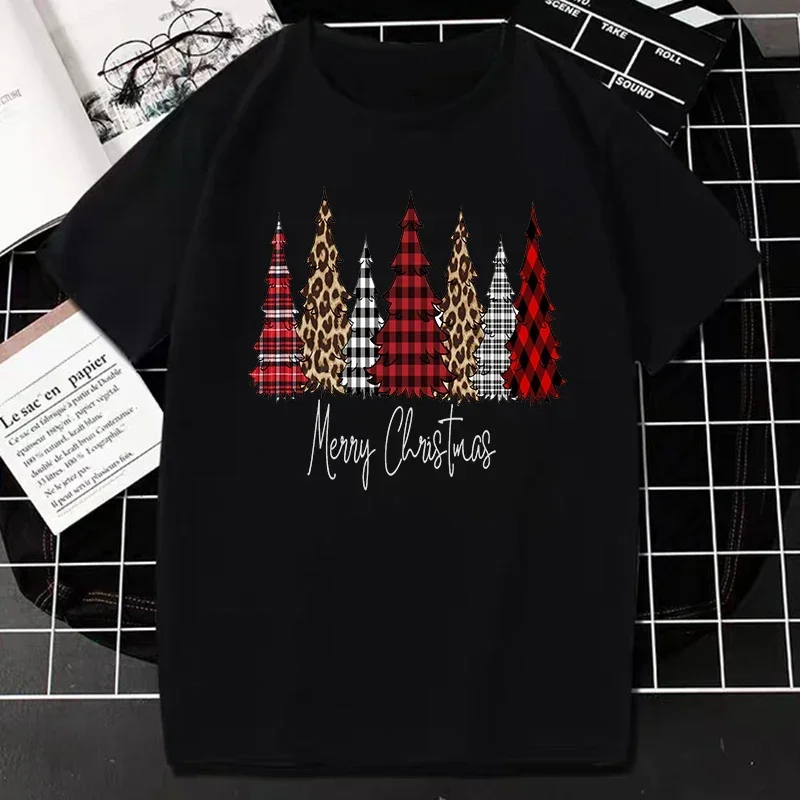 Hermosa moda retro Navidad muñeco de nieve pelota de nieve lucha hombres y mujeres camiseta cuello suelto ropa casual vacaciones de Navidad