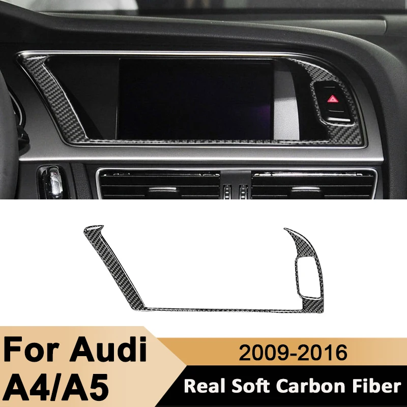 

For Audi A4 A5 2009-2016 Carbon Fiber Auto Warning Light Switch Button Trim Frame Decorative Sticker Interior Accessories